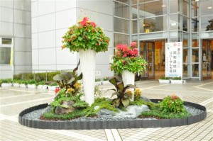 国体銃剣道競技リハーサル大会立体花飾り(110819)